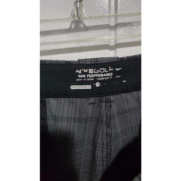 Mens Nike golf performance shorts Size 38 gray and black plaid - Picture 4 of 4